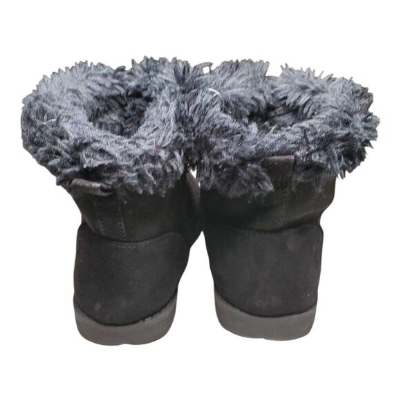 Cat & Jack Girls Suede(like) Black Ankle Boots - Size 6 - 0264 - Picture 3 of 4